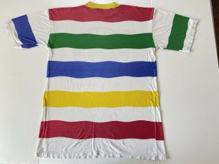 Vintage 90s Poco Loco Club Mens XL Multi - Color Striped Monterrey T Shirt Rare 3