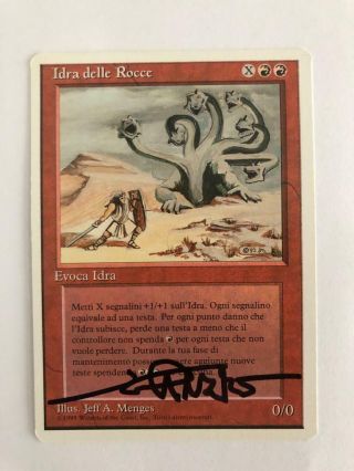 Mtg Artist Proof Italian Revised Edition Rock Hydra Signed By Jeff A Menges