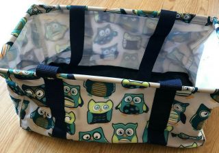Thirty One 31 Bags Medium Utility Tote Only Hoos Happy Owls Pattern - Rare
