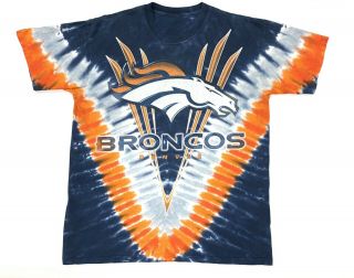 Rare Vintage Nfl Denver Broncos Tye Dye T - Shirt Adult Mens Large