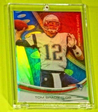 Topps Platinum Tom Brady Patriot Special Rare Blue Rainbow Refractor Card