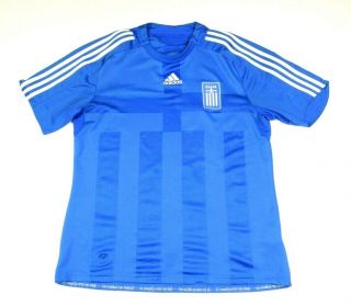 Rare Adidas Sample Blue Greece Soccer Football Short Sleeve Jersey Mens Sz L