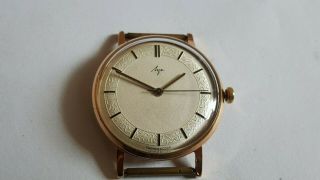 Vintage Rare Dial Luch Poljot De Luxe 23 Jewels Gold Plated Soviet Ussr Watch Nr