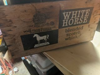 Vintage White Horse Scotch Whisky crate (192 minatures).  RARE VERSION 20x14x11 3