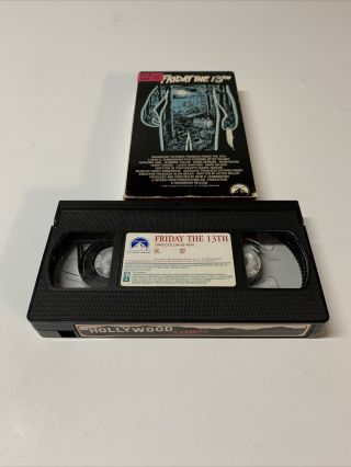 Rare Friday The 13th Vhs Tape Hollywood Video Rental Tape Look