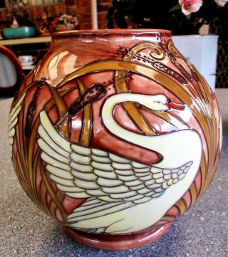 Rare Pattern Old Tupton Ware " Swans " Tub Vase / Planter 18cm / 7 " Wide