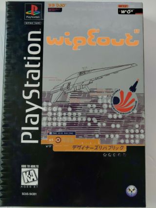 Wipeout In Long Box (sony Playstation 1,  1996) Rare Retro Videogame