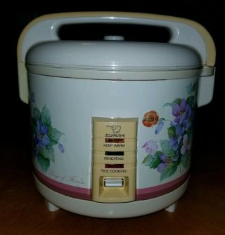 Rare Vintage Zojirushi 10 Cup Days Of Flowers Rice Cooker Model Nh - 1803