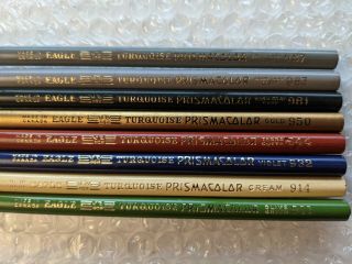 8 Eagle Turquoise Prismacolor Vintage Colored Pencil Pre - Berol Era Rare & Htf