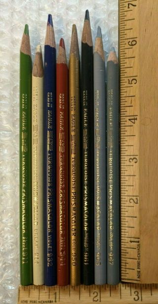 8 Eagle Turquoise Prismacolor Vintage Colored Pencil pre - Berol Era Rare & HTF 3