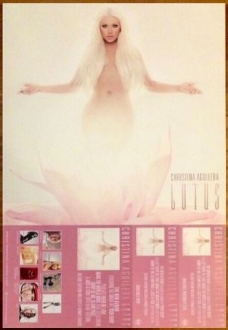 Christina Aguilera Lotus Ltd Ed Rare Tour Poster Flat,  Bonus Pop Rock Poster