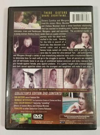 Sin Sisters (DVD,  2003,  Unrated Version) Rare OOP Misty & Chelsea Mundae 2