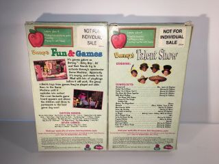 2 Barney & Friends VHS Talent Show & Fun & Games Purple Dinosaur RARE 2