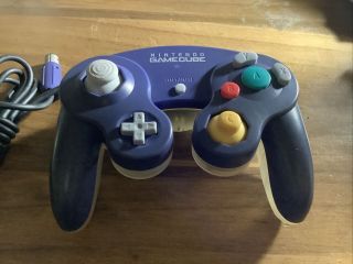 Official Nintendo Gamecube Controller Indigo Purple & Clear Rare Colorway