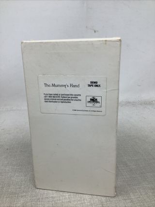 1992 Universal Monsters Classics The Mummys Hand Demo Vhs Tape Rare Screener