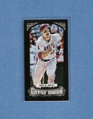 2014 Topps Gypsy Queen Black Mini Mike Trout Angels 10/199 Rare