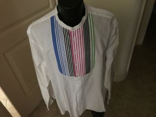 Rare Polo Ralph Lauren.  Nathan.  Colorblock Stripe Cott Shirt 18/xxl/mint