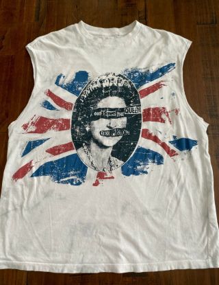 Uniqlo Sex Pistols God Save The Queen T Shirt / Punk Mens Muscle Tee Xl Rare