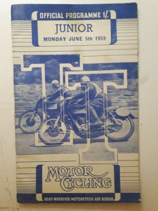 & Rare 1950 Junior Tt Motor Cycle Race Programme