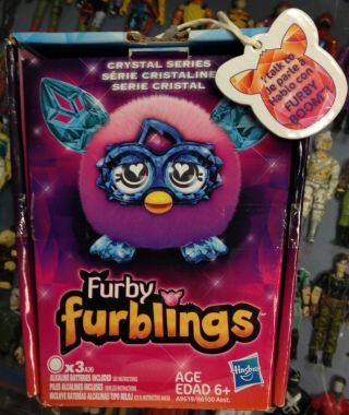 Hasbro Furby Furblings Crystal Series Pink W/ Blue Ears Very Rare