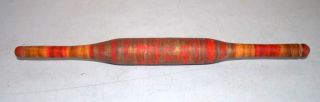 Old India Antique Wooden Laquer Painted Bread Rolling Pin Rare Chapati Roller