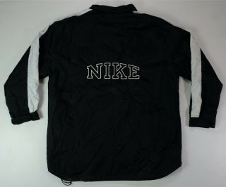 Rare Vtg Nike Embroidered Spell Out Swoosh Full Zip Puffer Jacket 2000s Black Xl