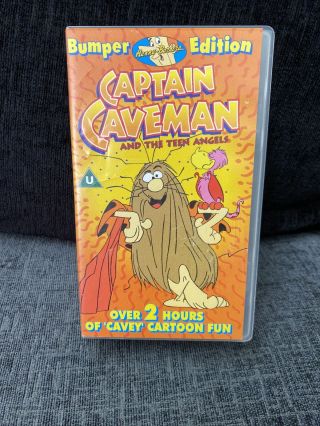 Captain Caveman Vhs Bumper Edition.  Kids Video Cartoon Very Rare Hanna Barbera