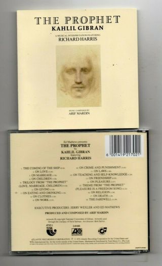 The Prophet : Kahlil Gibran - Richard Harris (cd 1974) Rare