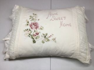 Simply Shabby Chic Rachel Ashwell Decorative Bed Pillow Embroidered Rare