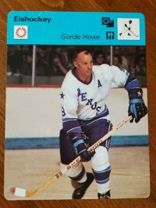 1977 - 79 Sportscaster Gordie Howe Wha Hockey Photo - Dutch Or German - Italy Rare