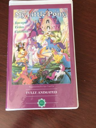 My Little Pony Escape From Catrina Vhs 1986 Rare Vg,  Mlp Ponies Case