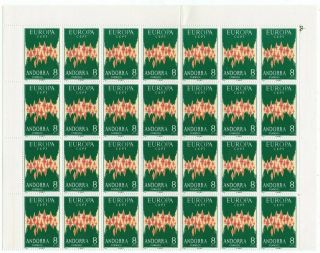 1972 Spain Andorra Cept Europa Mnh Block Of 28 Stamps,  Rare Forgeries