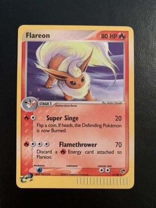 Pokemon Card Flareon Holo 5/100 Rare Ex Sandstorm