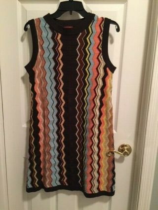 Missoni For Target Zig Zag Chevron Sweater Knit Dress Size M Multicolor Rare