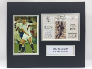 Rare Iain Balshaw England Rugby Signed Photo Display,  2003 World Cup