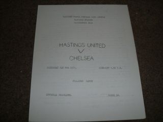 Rare Hastings V Chelsea End Of Season Friendly Programme May 1974 Bonetti