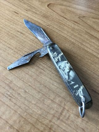 Vintage Colonial Prov Ri Usa Pocket Knife - Roy Rogers And Trigger - Rare