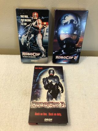 Robocop Vhs Video Trilogy 1 2 3 Sci - Fi Peter Weller Vintage Rare Htf Vhs