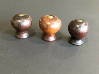 Three Rare Stanley Beaded Plane Knobs With Hardware - Vintage Parts