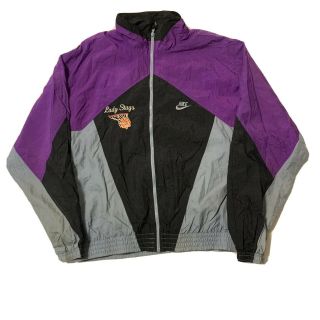 Vintage 90s Nike Gray Tag Colorblock Windbreaker Jacket Rare Purple Gray Size Xl