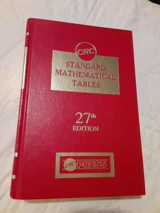 Crc Standard Mathematical Tables 27th Edition Rare Crc Press