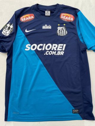 Santos Fc Brasil Match Worn Shirt Jersey Maillot Camisa 12 Gk Brazil Nike Rare