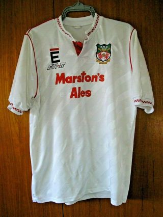 Wrexham Football Shirt Very Rare En - S White Away Shirt 1990 - 1991 Size M 38/40
