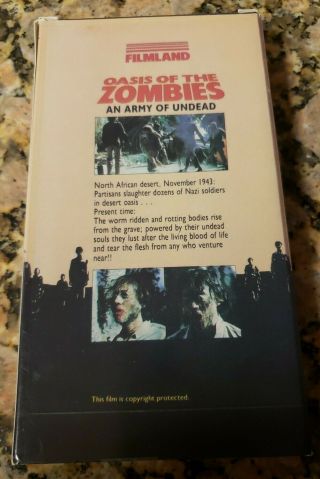 Oasis Of The Zombies VHS An Army Of Undead Gemstone Rare Horror Movie HTF 2