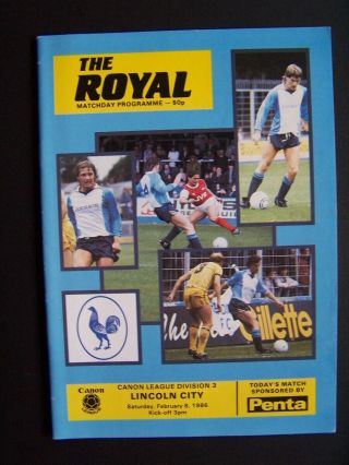 Reading V Lincoln City Rare Postponed Programme Dated 08/02/1986.  Vol 40 No 20