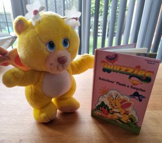 Retro Vintage Disneys The Wuzzles Butterbear Soft Plush Toy With Rare Book 1980s