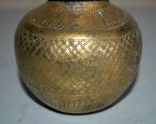 Antique India Brass Rare Hand Carved Hindu God Pooja Holy Water Ganga Jal Pot 3