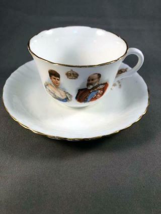 Rare Royal Doulton Edward Vii And Alexandra Coronation Cup & Saucer - Perfect