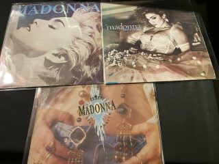 Lote 3 Lp’s Madonna Tue Blue First Press Colombia Rare.  Selena Shakira