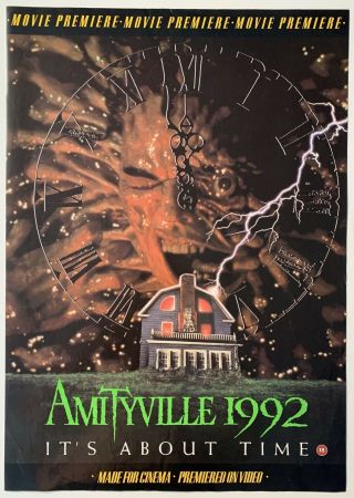 Amityville 1992 23.  5” X 16.  5” Video Store Movie Poster Vgc Rare Pp